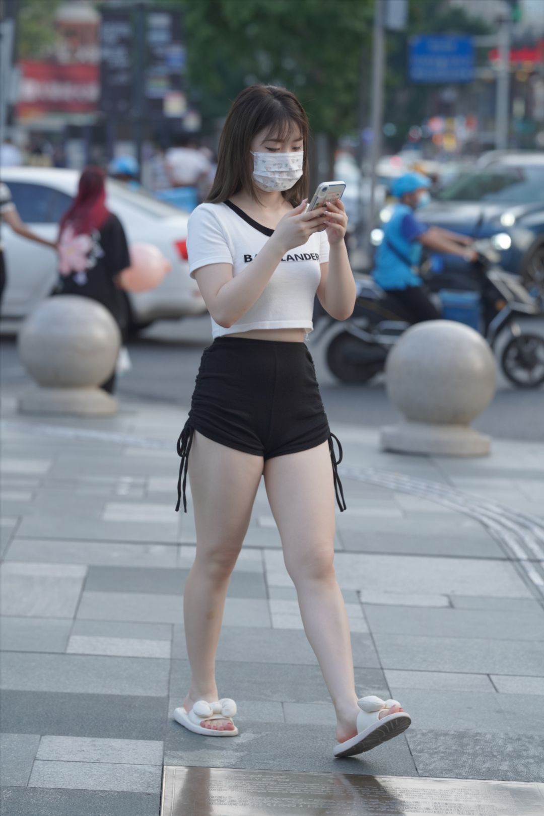 图片[3]-大白腿微胖热裤美女-街拍图满多